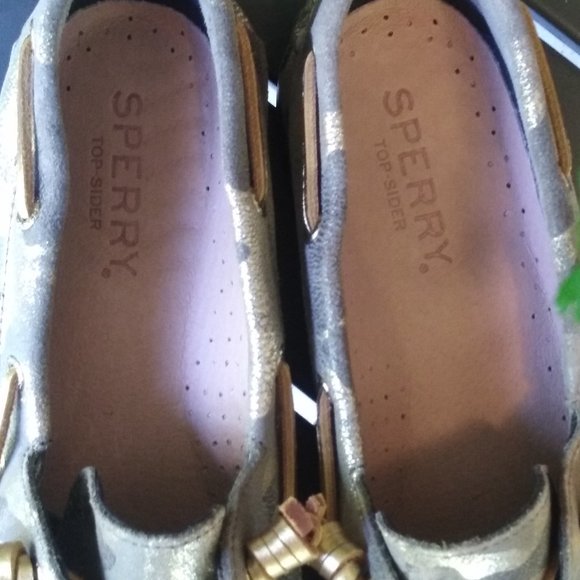 Sperry Women’s Size 8M US, 2-Eye Vida Metallic Camo Boat Shoe Olive STS86659 - Picture 4 of 8